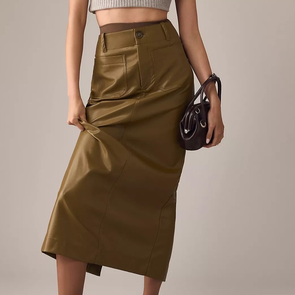 Anthropologie The Colette Faux Leather Maxi Skirt by Maeve - Picture 4 of 13